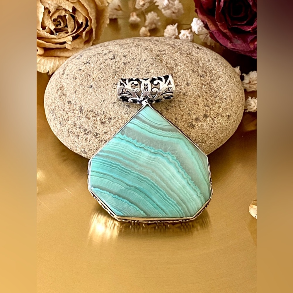 Banded Botswana Agate Handmade Pendant
